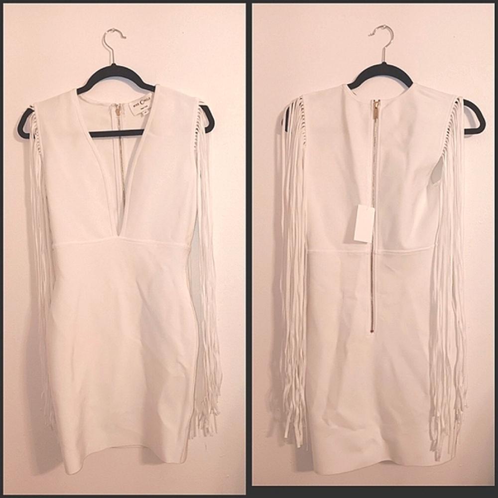 Fabulously glam in white dress. CLEARANCE